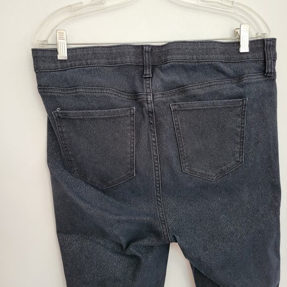 Torrid Sky High Skinny Crop Jean Premium Stretch Black Sparkle Women 14 - Picture 7 of 13